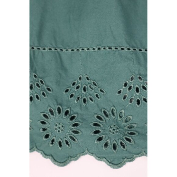 Green Apple Eyelet Cotton Blouse by‎ GAP For Women Size Medium - Picture 12 of 15